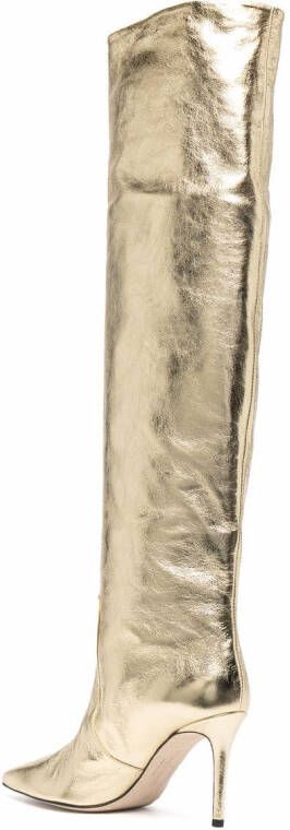 Scarosso Knielaarzen met metallic-effect Geel