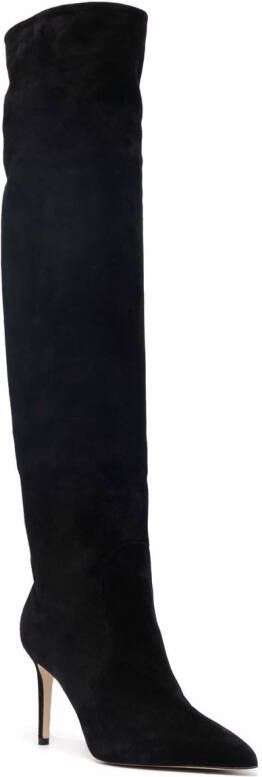 Scarosso Knielaarzen met puntige neus Zwart