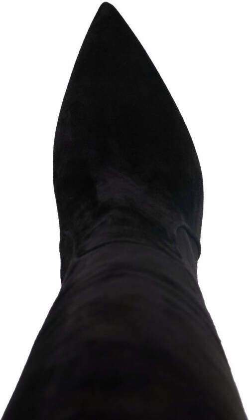 Scarosso Knielaarzen met puntige neus Zwart