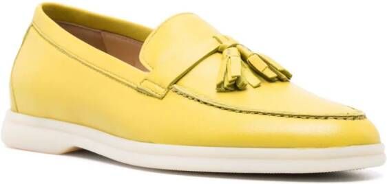 Scarosso Leandra leren loafers Groen