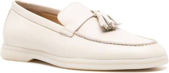 Scarosso Leandra leren loafers Wit