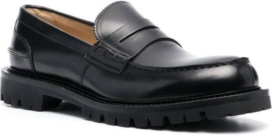 Scarosso Leren loafers Zwart