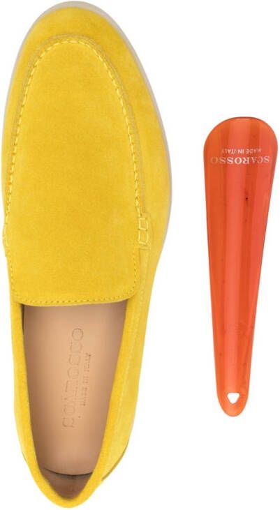 Scarosso Loafers met suède afwerking Geel