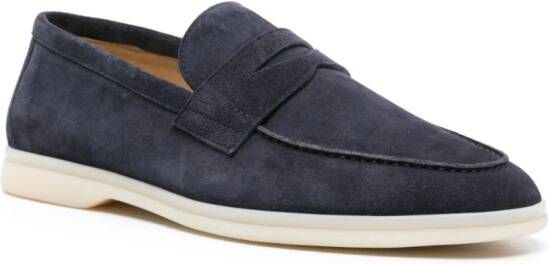 Scarosso Luciano suède penny loafers Blauw