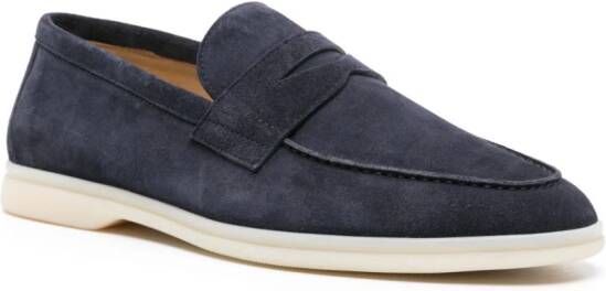 Scarosso Luciano suède penny loafers Blauw