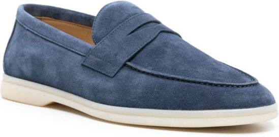 Scarosso Luciano suède penny loafers Blauw