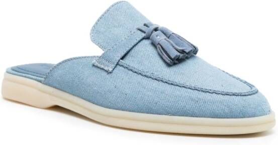 Scarosso Lucrezia slippers met kwastje Blauw