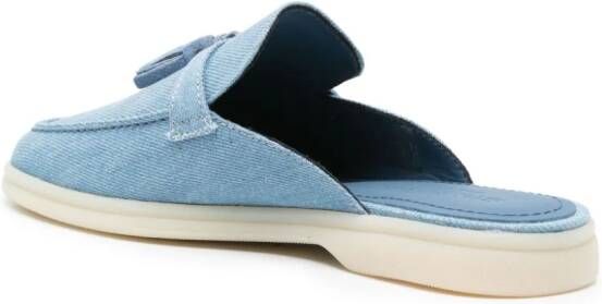 Scarosso Lucrezia slippers met kwastje Blauw