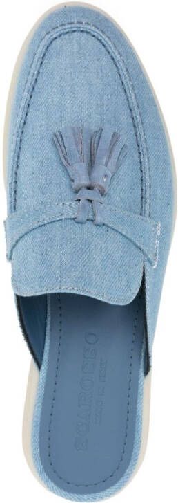 Scarosso Lucrezia slippers met kwastje Blauw