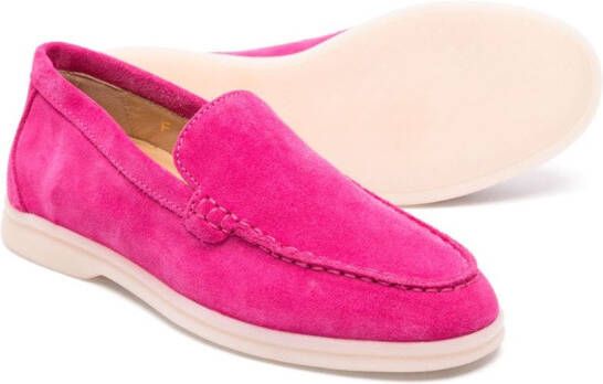 Scarosso Ludovica suède loafers Roze