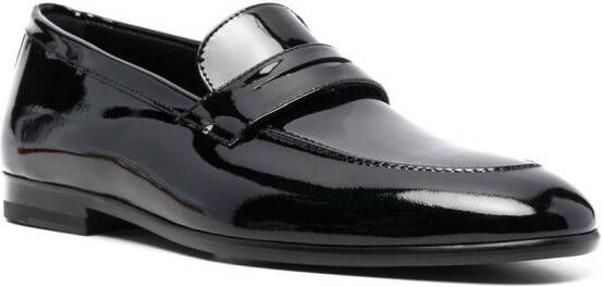 Scarosso Marzio leren loafers Zwart