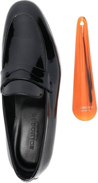 Scarosso Marzio leren loafers Zwart