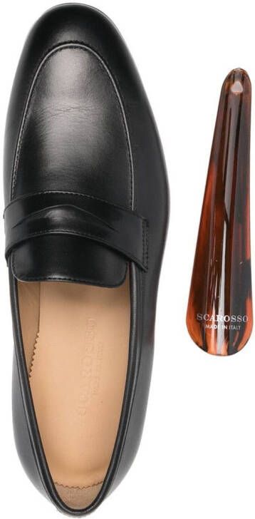 Scarosso Marzio loafers van lakleer Zwart