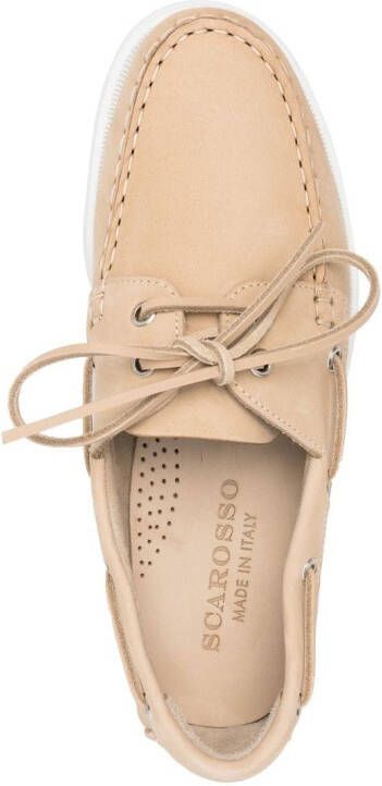 Scarosso Oprah leren bootschoenen Beige