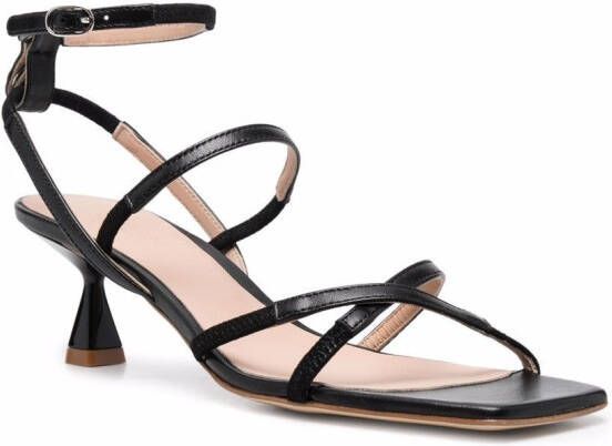 Scarosso Sally leren sandalen Zwart