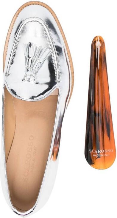 Scarosso Sienna loafers van lakleer Zilver