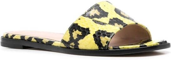 Scarosso Slippers met print Geel