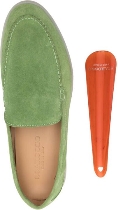 Scarosso Suède loafers Groen