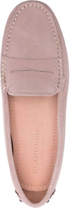 Scarosso Suède loafers Roze