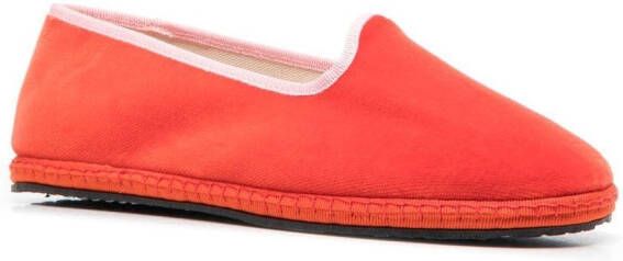 Scarosso Valentina fluwelen slippers Rood