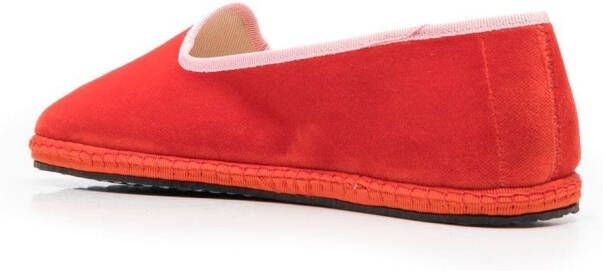 Scarosso Valentina fluwelen slippers Rood