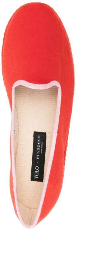 Scarosso Valentina fluwelen slippers Rood