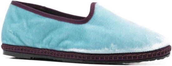 Scarosso Valentino fluwelen slippers Blauw