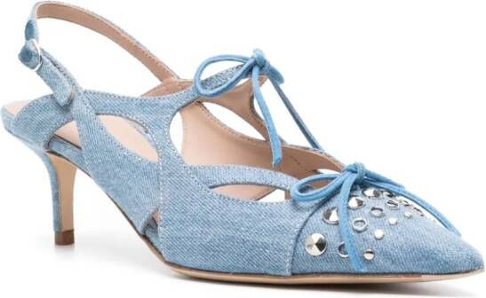 Scarosso x Paula Cademartori Blazing 60 denim pumps Blauw