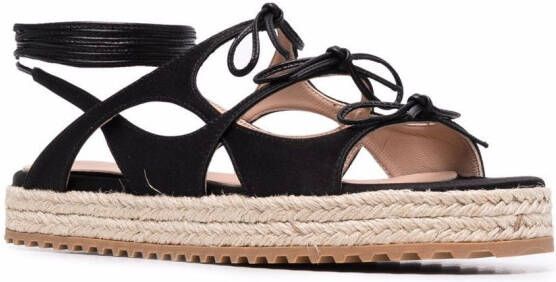 Scarosso x Paula Cademartori leren sandalen Zwart