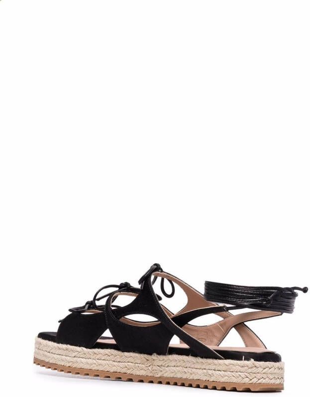 Scarosso x Paula Cademartori leren sandalen Zwart