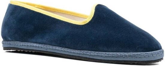 Scarosso x YOLO Seaside fluwelen slippers Blauw