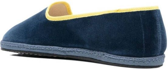 Scarosso x YOLO Seaside fluwelen slippers Blauw