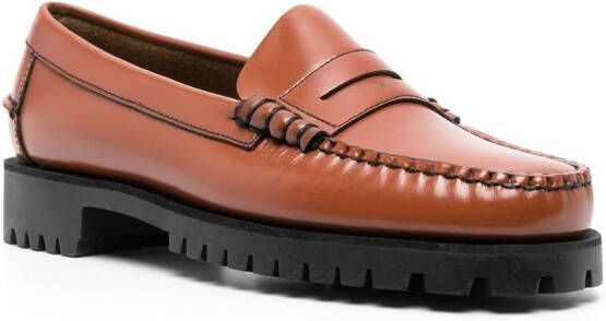 Sebago Dan leren penny loafers Bruin