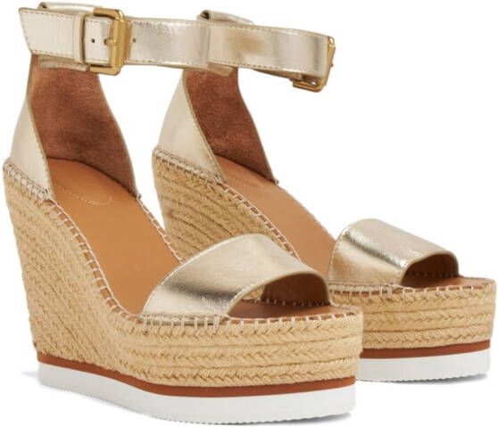 See by Chloé Glyn espadrille sleehakken Goud