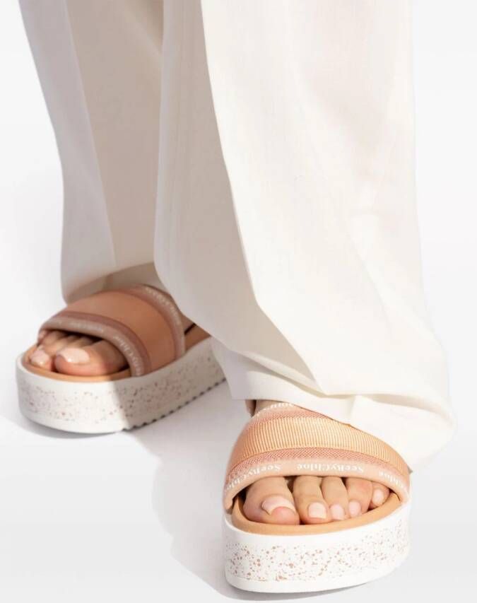 See by Chloé Pipper sandalen met plateauzool Oranje