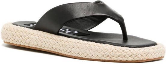 Senso Bianca sandalen met gevlochten zool Zwart