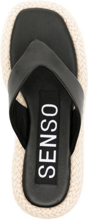 Senso Bianca sandalen met gevlochten zool Zwart