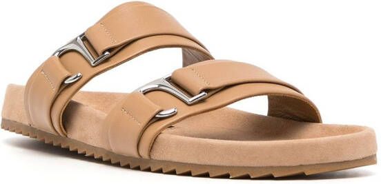 Senso Dahlia Fern leren slippers Bruin