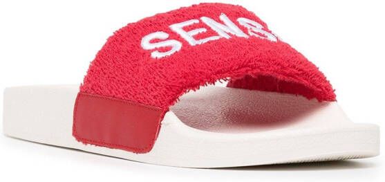 Senso Elly slippers met geborduurd logo Rood