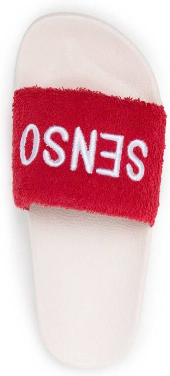 Senso Elly slippers met geborduurd logo Rood