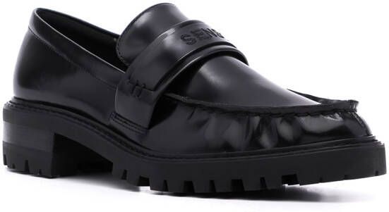 Senso Met I leren loafers Zwart