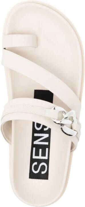 Senso Nikita leren sandalen met kettingdetail Wit