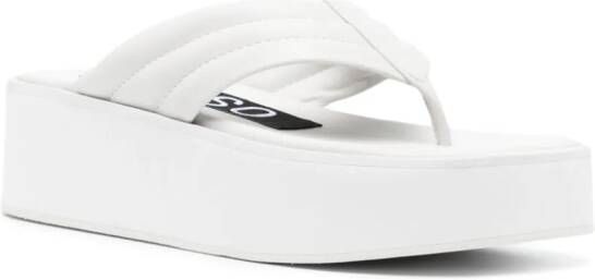 Senso Reese leren teenslippers Wit