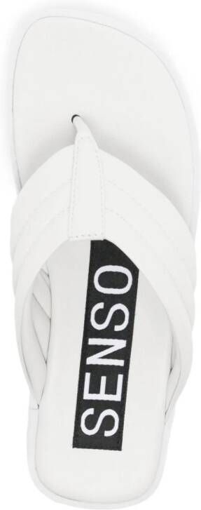 Senso Reese leren teenslippers Wit