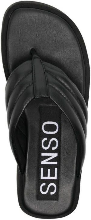 Senso Reese leren teenslippers Zwart