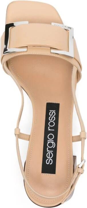 Sergio Rossi 50 mm sandalen met gesp Beige