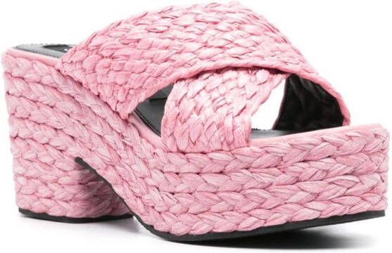 Sergio Rossi Raffia muiltjes Roze