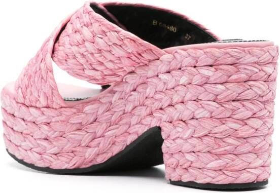 Sergio Rossi Raffia muiltjes Roze