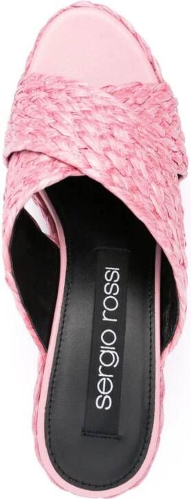 Sergio Rossi Raffia muiltjes Roze