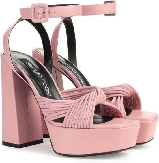 Sergio Rossi Akida crossbodytas met reliëf Roze